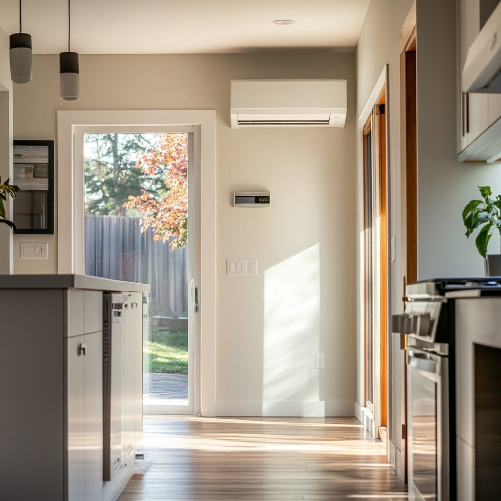 emile 25778 a kitchen with a heat pump on the wall next to the a139b68a 4a36 4b76 a8ef 0bf23f82fdcc